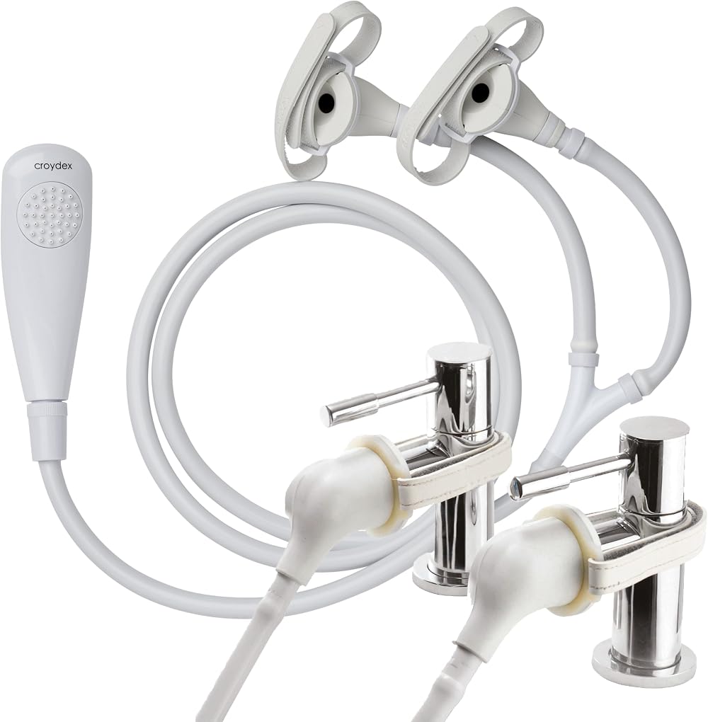 Croydex Removeable Push-Fit Secura Bath Shower Set White