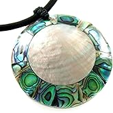 Swimmi Natural Abalone Shell Mother of Pearl Pendant Beads Cord Necklace Handmade Women Jewelry EA190