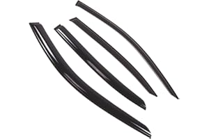 TuningPros Outside Mount Window Vent Visors Rain Guards Compatible with Lexus LS460 L 2006-2017 | Side Window Wind Deflectors Rain Shields | Smoke Tinted, 4 Pcs Set, DGWV-712