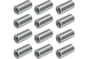 Zorveiio 12 Pcs M6 Coupling Nut, Stainless Steel Round Sleeve Stud Nut Threaded Hardware, Connecting Rod Nuts for Bracket, Camera Pan, Lamp Bracket， 20mm Height