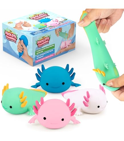 Raymond Geddes Axolotl Squishy Toys 24-Pack - 2.25" Cute Mash-Up Characters For Stress Relief