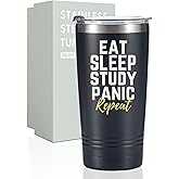 Onebttl College Student Gifts Tumbler for Men Women, School Student Gifts 20oz Stainless Steel Cup, Best gift for Christmas, Birthday - Black Sleep Repeat