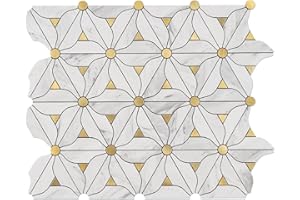 Bainley Petal Peel and Stick Backsplash, 10-Sheet Peel and Stick Wall Tiles PVC Mixed Metal Tile Stick on Backsplash for Kitchen