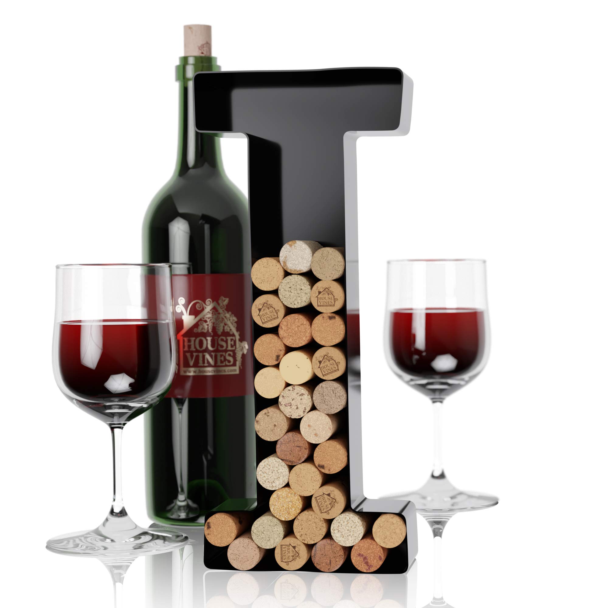 Wine Letter Cork Holder Art Wall Décor ~ Metal Letter Wine Cork Holder Monogram ~ Individual Wine Letter Cork Holders A Thru Z ~ Gifts for Wine Lovers ~ by HouseVines (I)
