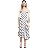 Theory Womens Athens Striped A-line Dress, Black, 4