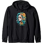 Sugar Skull Catrina 1 Zip Hoodie