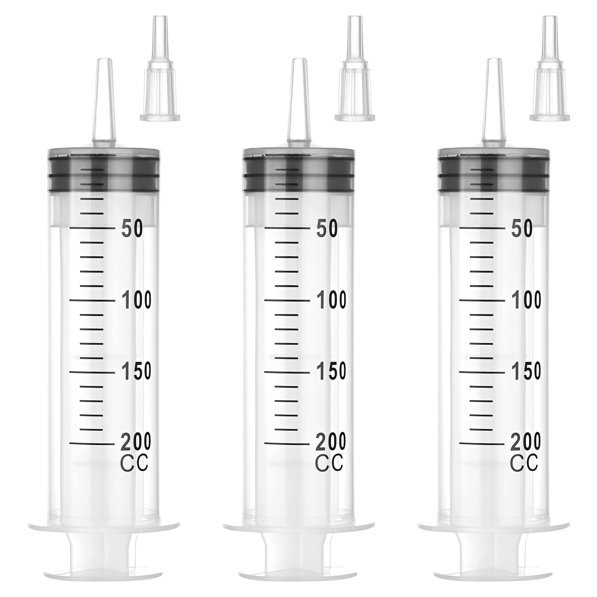 Photo 1 of 200 ml Large Syringe for Liquids, Syringe Without Needle, for Thick Liquids, 3 Pack Individually Wrapped