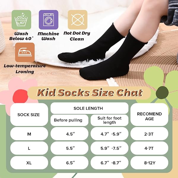 JAKIDAR GIRLS CREW SEAMLESS SOCKS KIDS CASUAL DRESS COTTON SOCKS 6 PAIRS, BEIGE BLACK BROWN PINK SIGNAL BROWN WHITE, 8-12Y