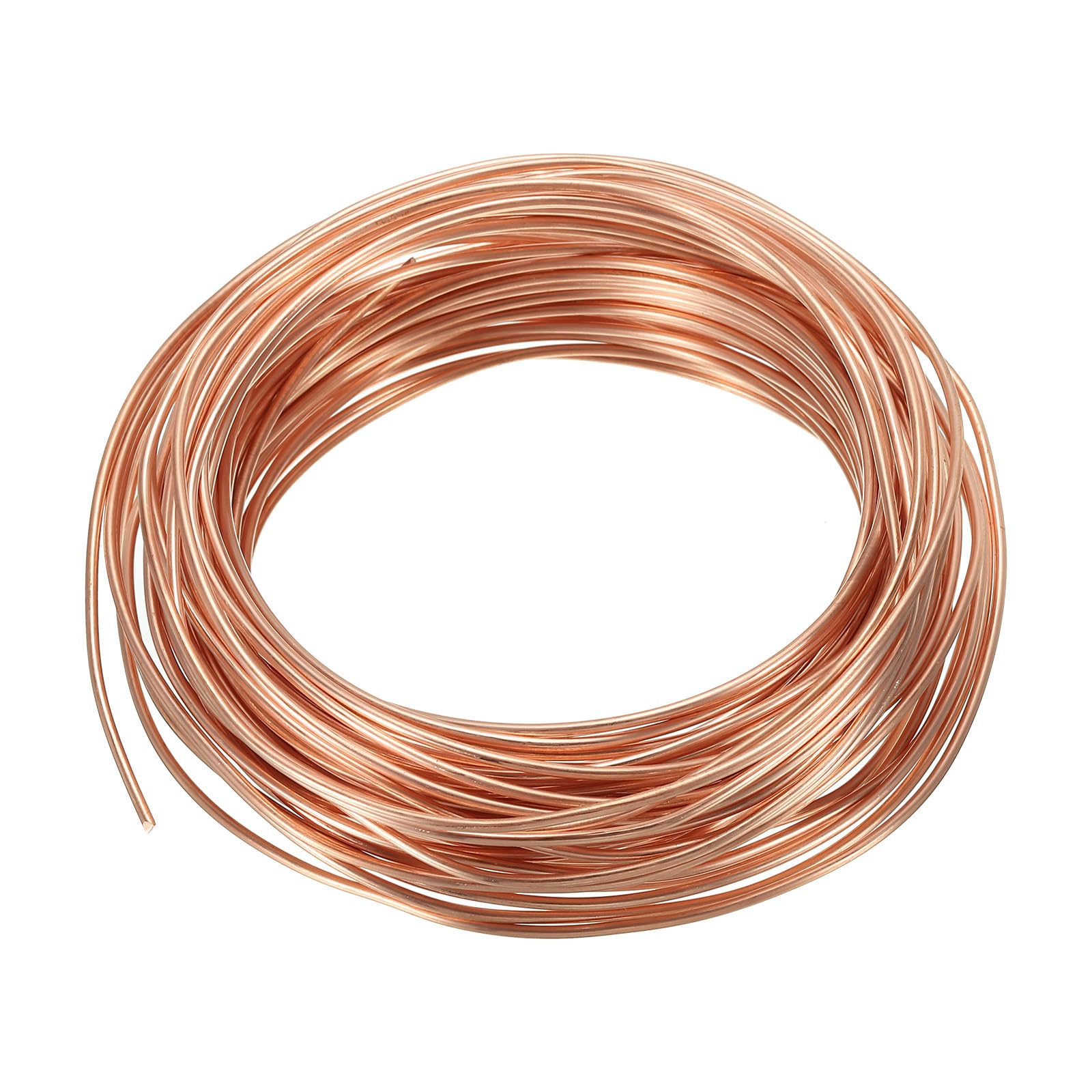 PATIKIL 49 Feet Solid Bare Copper Wire, 15 Gauge 99.9% Pure Copper Wire 1.8mm Soft Beading Wire Metal Plant Stem Ties for Jewelry Craft (15m)
