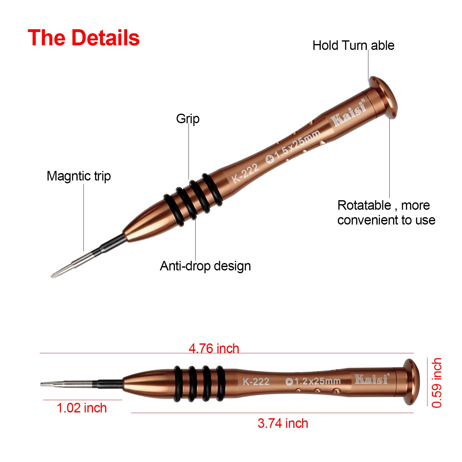 Phone Repair Tools Repair Kit Precision Screwdriver Kit For iPhone/ Samsung Galaxy/ Huawei/ iPod/ iPad /Macbook Magnetic Solid Metal Opening repair kit by Kaisi