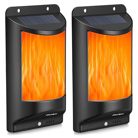 CRD PRODUCTS Sun Power Smart LED Solar Flame Night Light Security for Fence Garden Garage Shed Walkways Stairs Christmas & Halloween Festival