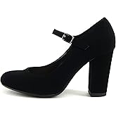 City Classified Comfort Women's Closed Toe Ankle Strap Block Heel