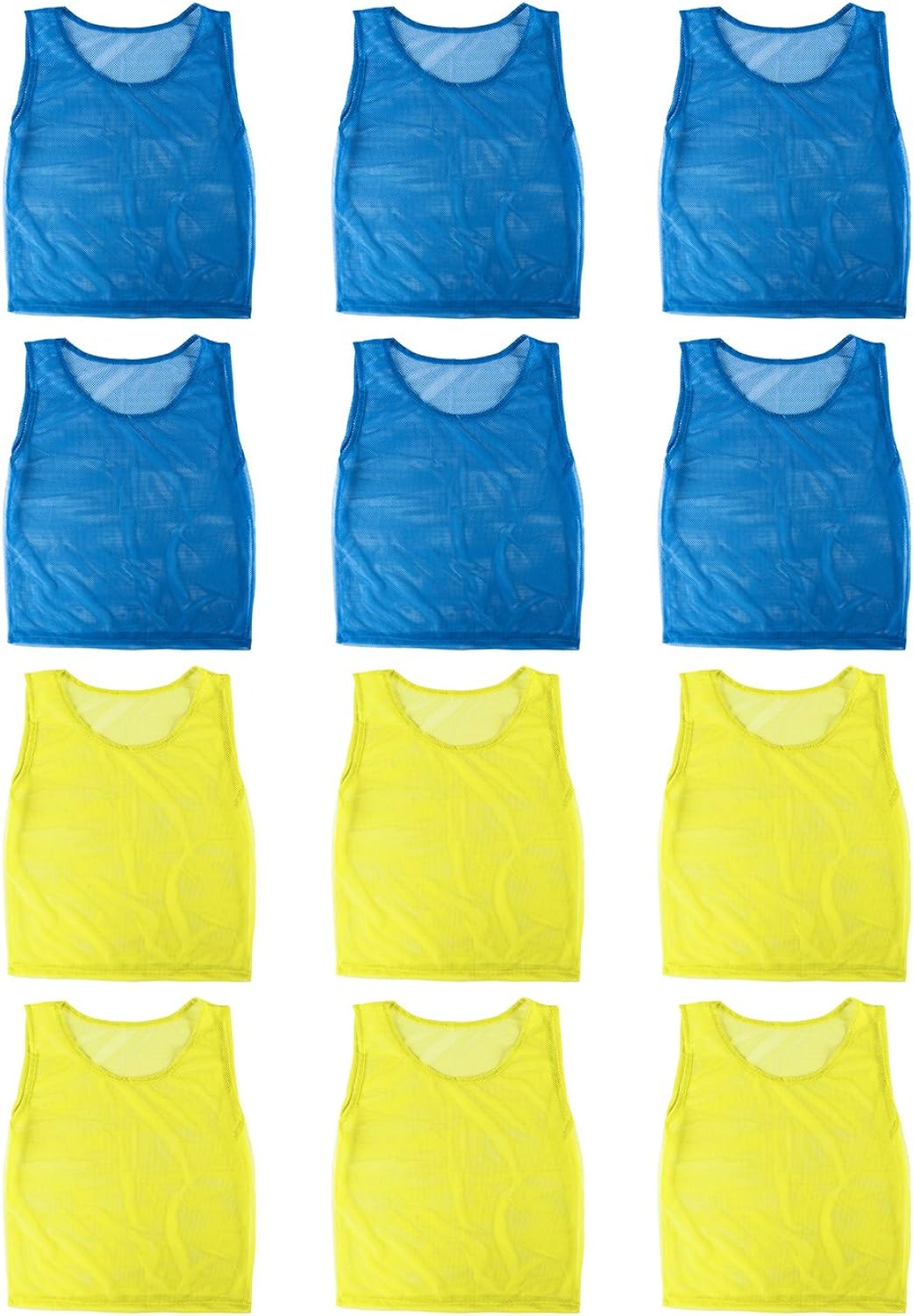 Nylon Mesh Scrimmage Team Practice Vests Pinnies Jerseys for Children Youth Sports Basketball, Soccer, Football, Volleyball (12 Jerseys) : Clothing