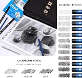 Cozii 72Pcs Sketching Kit Set with Sketchbook Carry Case Pro Art Supplies view 6