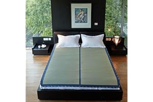 MIINA Japanese Traditional Igusa (Rush Grass) Tatami Mattress, Sleeping Mat, Japanese futon Mattress, Goza Mat (Full_XL, Natural) 59” X 79”