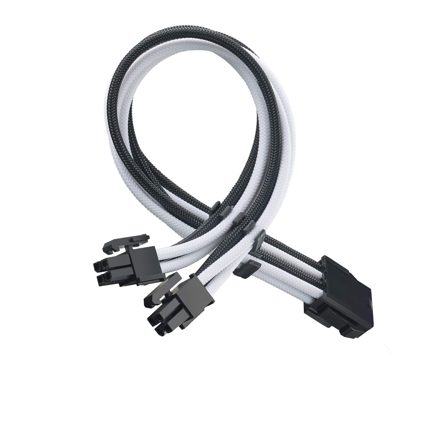 Silverstone SST-PP07E-EPS8BW Power Supply Extension Cable 30 cm EPS 8-Pin to EPS/ATX 4+4-Pin Black + White — image 1