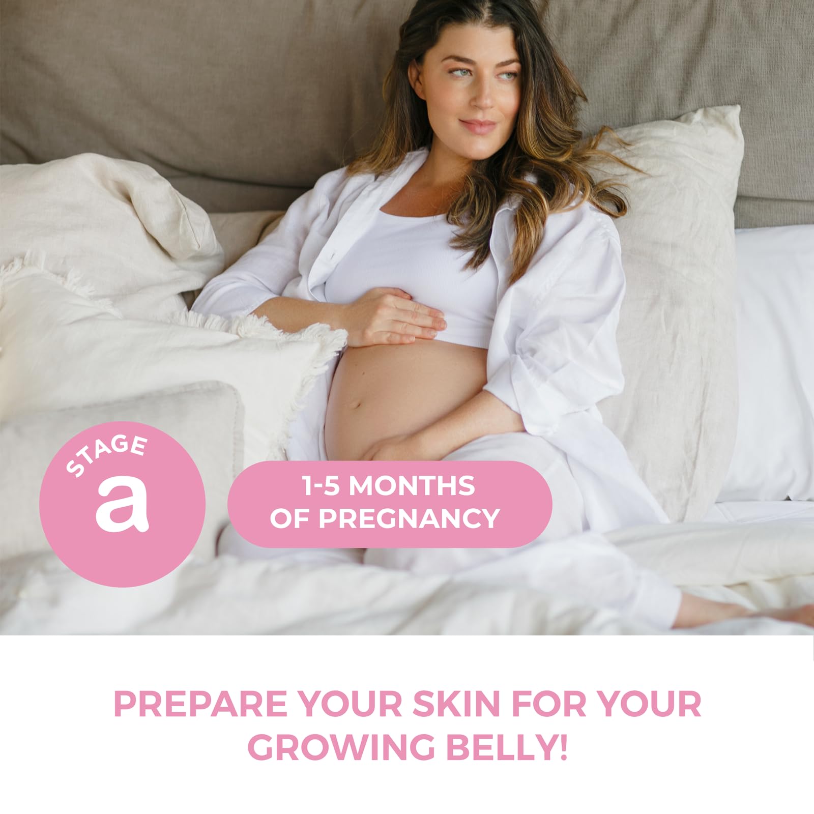 Leska Maternity Lotion & Oil | STAGE A: PREPARE & SOOTHE Supple Belly Lotion & Happy Belly Oil (Pregnancy Months 1-5) | Part of a Complete 3-Stage Pregnancy Skincare System | New Mom Gifts (4-4.22oz)