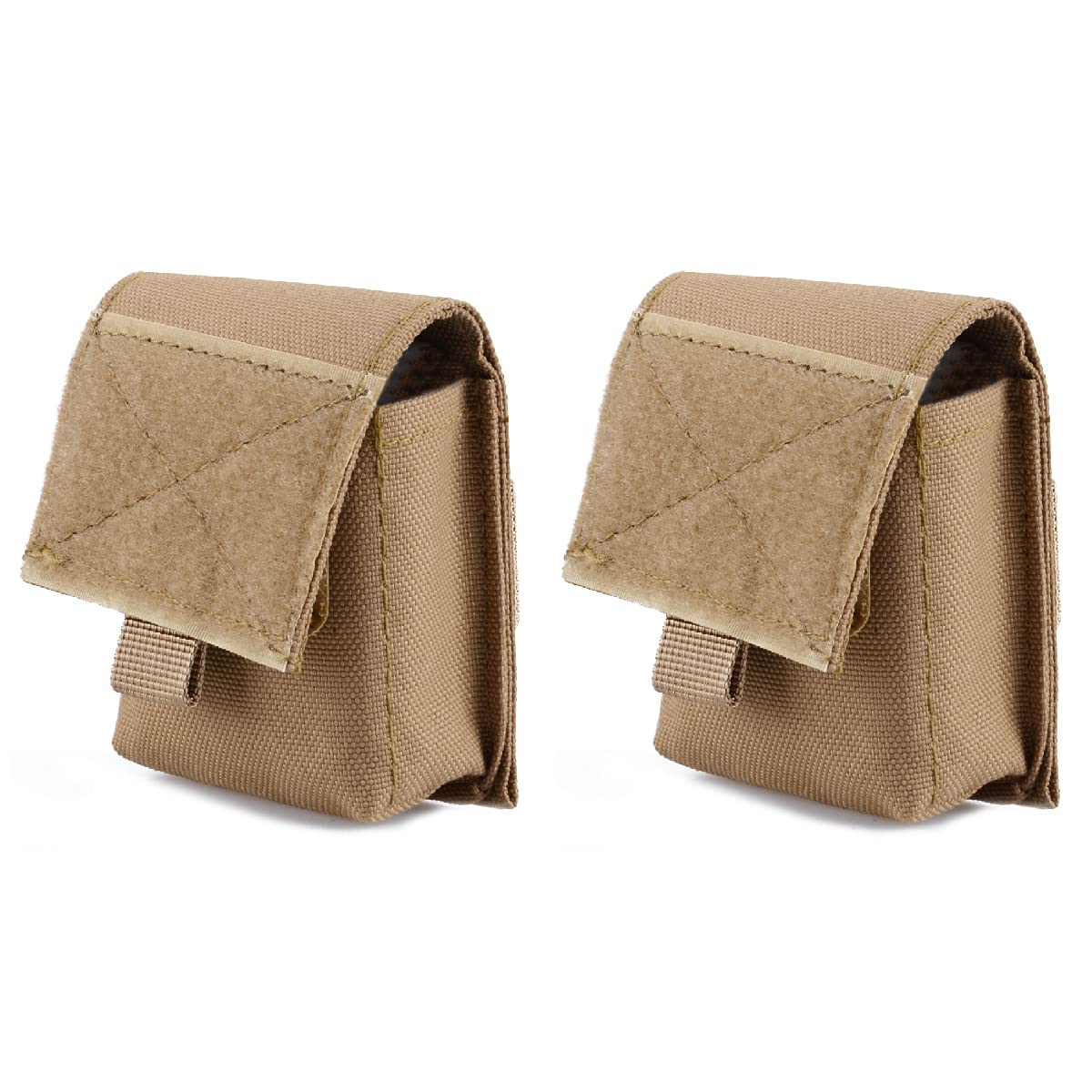 Azarxis Small Tactical Pouch, Molle EDC Pouches Utility Bag Mini Admin Military Belt Pouch (Khaki - 2 Pack)