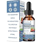 Magnesium Glycinate Liquid Drop - 4 Synergistic Magnesium Complex - Plus Potassium,L-Theanine,Vitamin B,C,D3,K2- Support Sleep, Calm, Heart, Nerves, Muscles - High Absorption - Sugar-Free - 1Pack