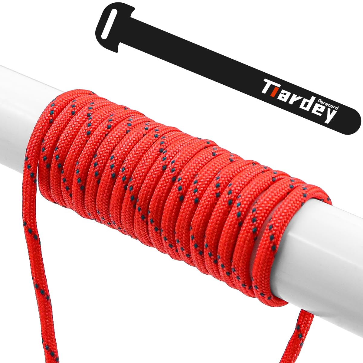 Tiardey PPR-009 Reflective Paracord 4mm 100ft (31m) 7 Core Strand,Tear-resistant,Nylon Cord,Mil Spec Type III Paracord,Holds up to 250kg for Outdoor Survival Camping