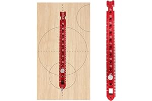 CDIYTOOL Large Wood Scriber Tool,Woodworking Compass Scriber Aluminum Alloy Adjustable Arc Drawing Ruler Drawing Circle Ruler Marking Gauge Metric and Inch Dual-Scale Fixed-point Marking Carpenter Tools