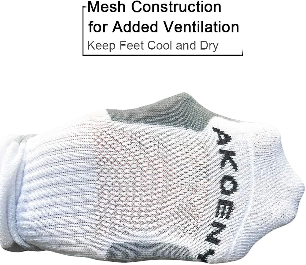 AKOENY Men's Performance Athletic Quarter Socks for Running, Training & Hiking (6 Pack): Clothing