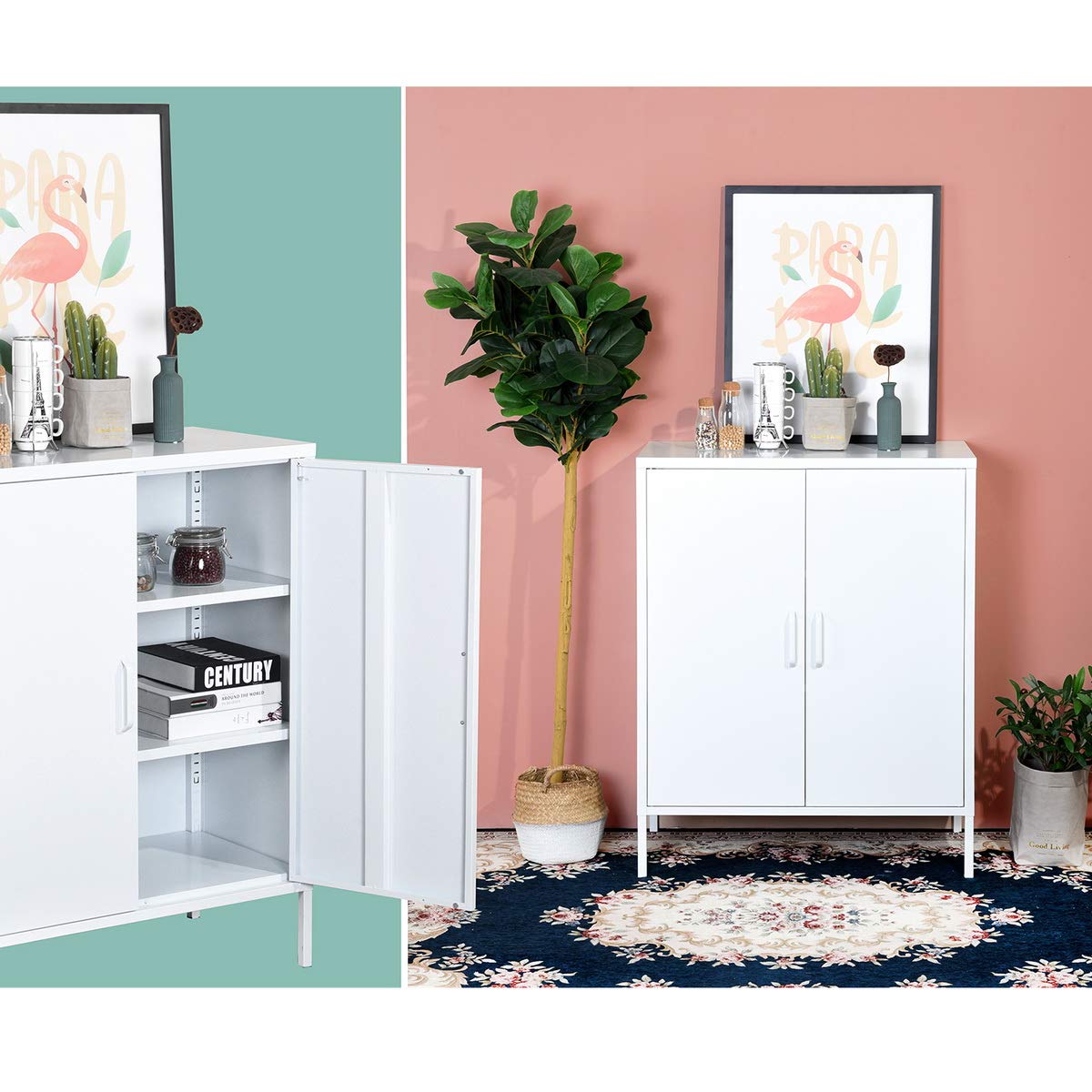 Weiß 120×40×58cm Büroschrank/Stahl Lagerschrank/Aktenschränke