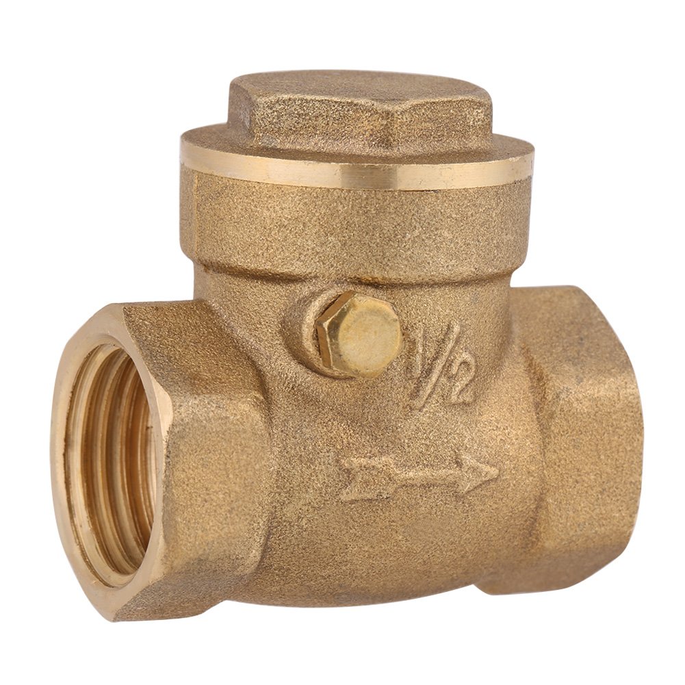 ViaGasaFamido 1/2 BSP Brass Swing Check Valve Female NPT Thread 232 PSI One Way Non Return Valve for Water Backflow Prevention