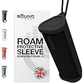 Sound Bass Heavy Duty Protective Carrying Case for Sonos Roam 2 | Black | Compatible with Sonos Roam, Roam 2 &amp; Roam SL | Includes Bluetooth Button | Protect Your Wireless Speaker | Cover / Sleeve