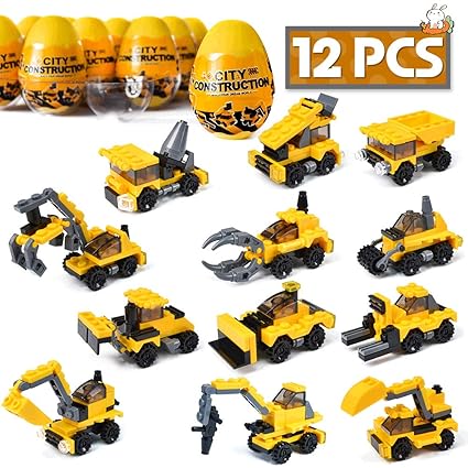 Umiku 12 Pack Easter Basket Stuffers Easter Eggs Toys Fillers Baskets Gifts Goodie Bags Plastic Eggs Party Favors For Kids Toddlers Boys Girls