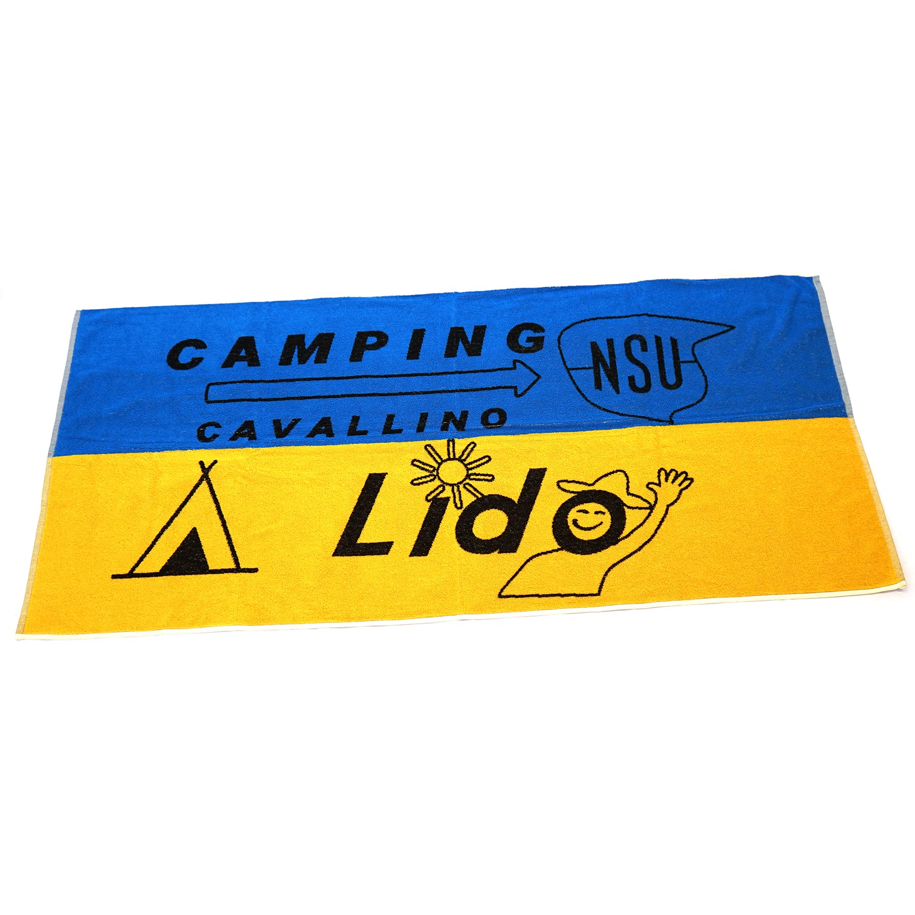 Audi Cavallino A7-7801 Bath Towel 70 x 140 cm Camping Bath Towel Beach Towel Blue/Yellow