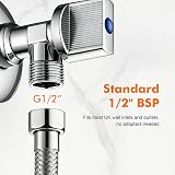 Ibergrif Angled Isolation Valves 1/2 Inch BSP Chrome Brass 2 Pack view 5