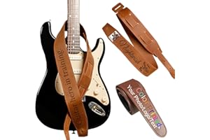 Custom Guitar Strap PU Leather with Text/Logo, Personalized Guitar Strap for Music Lovers, Bass Electric Acoustic Guitar, Boy
