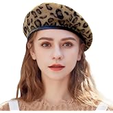 WETOO Women Beret Hat PU Leather Beret French Black Beret Artist Beret Cap