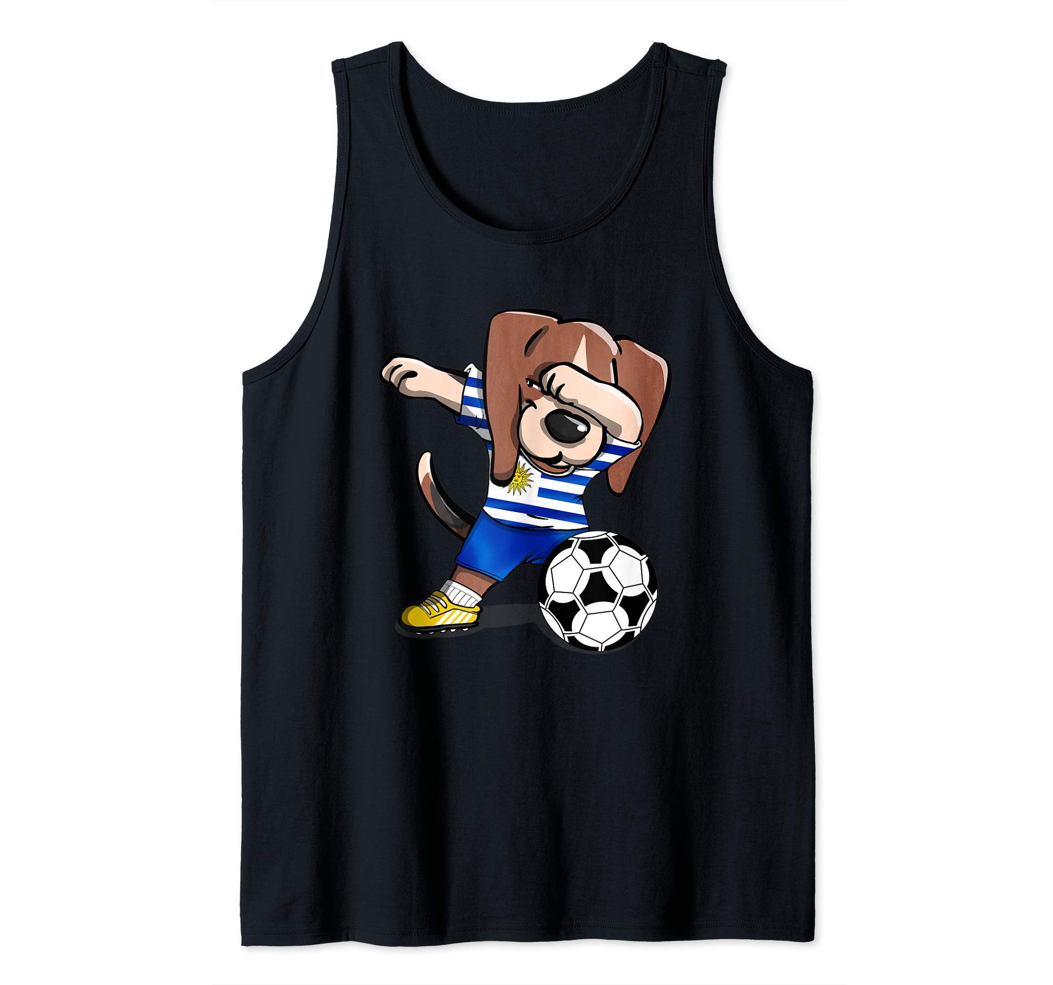 Dabbing Beagle Dog Uruguay Football - Uruguayan Flag Soccer Tank Top