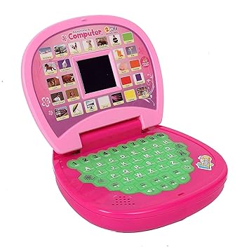 iChoice Educational Learning Laptop with LED Display for Kids, 123 Number and Alphabet ABC Learning Laptop for Kids (Laptop Pink)
