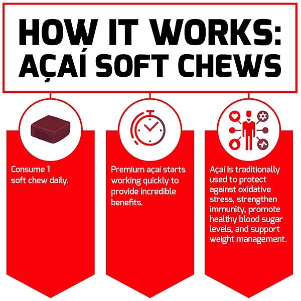 FORCE FACTOR ACAI SOFT CHEWS FOR IMMUNE SUPPORT, OXIDATIVE STRESS DEFENSE, AND DAILY WELLNESS, SUPERFOOD AND ANTIOXIDANTS SUPPLEMENT, NON-GMO, GLUTEN-FREE, AND VEGAN, ACAI BERRY FLAVOR, 30 SOFT CHEWS