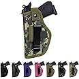 Universal Gun Holsters for Men Women, IWB/OWB 9mm Holsters for Pistols Right Left, 380 Gun Holster, Concealed Carry Holster Fits S&W M&P Shield Glock 17 19 26 27 42 43 Revolver, Similar Handguns
