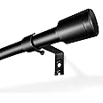 5/8” Diameter Curtain Rods 30-90 Inch, for 30-84 Inch Windows, Adjustable Splicing Black Curtain Rods for Windows with Bracke