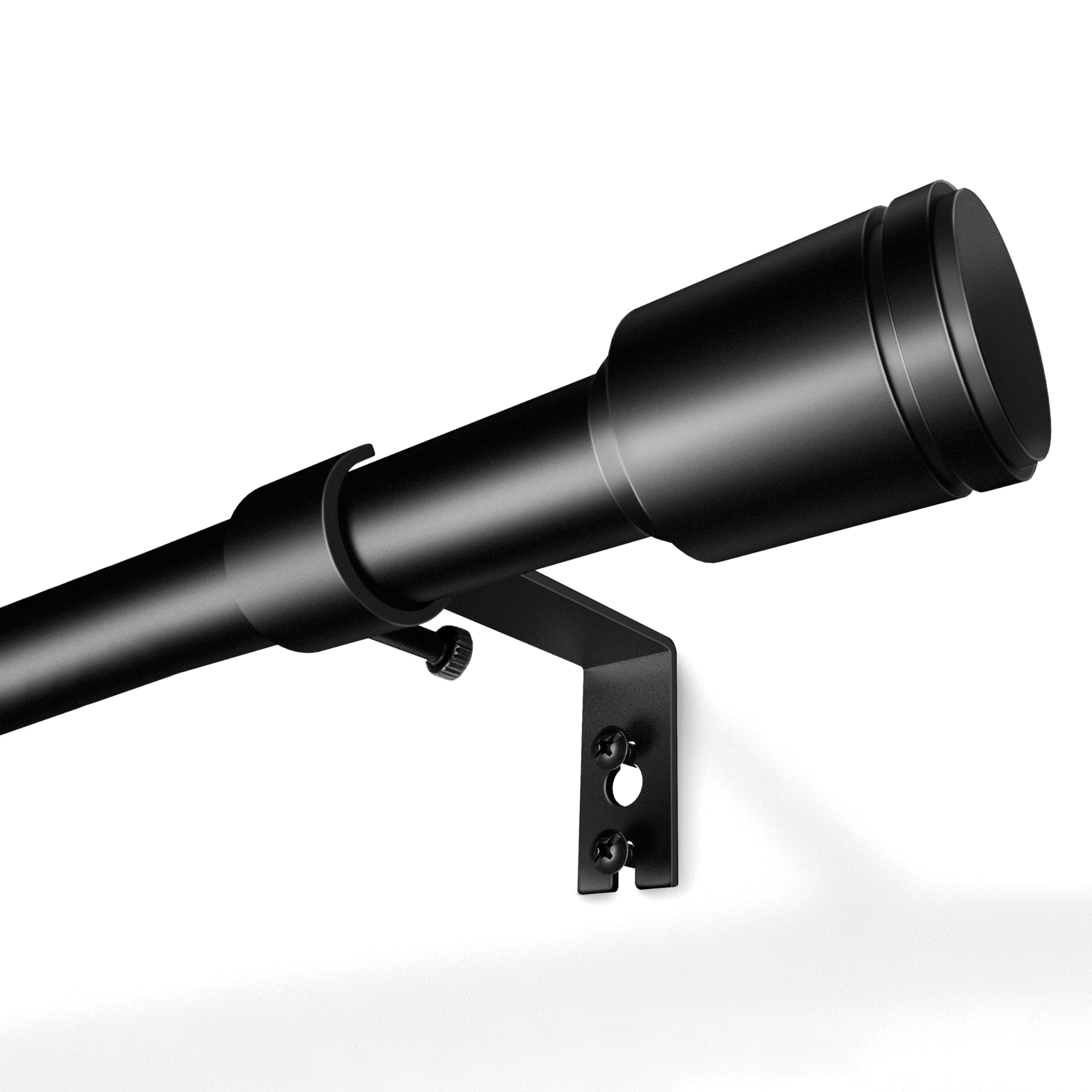 Photo 1 of 5/8” Diameter Curtain Rods 30-90 Inch, for 30-84 Inch Windows, Adjustable Splicing Black Curtain Rods for Windows with Brackets, Window Rod Long Small Curtains Rod