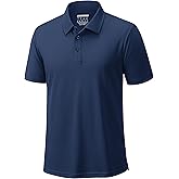 Cavva Men's Polo Shirts Golf Short Sleeve Dry Fit Moisture Wicking Performance Collared Polos Athletic Casual Work Shirt
