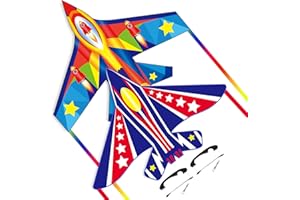 Flying Hoofer Fighter Airplane Kites (2 Pack) for Kids Ages 4-8 & 8-12 - Easy to Fly, Kites for Toddlers and Adults with Kite Handle and 300ft String, Beginner Kite for Beach Trip.