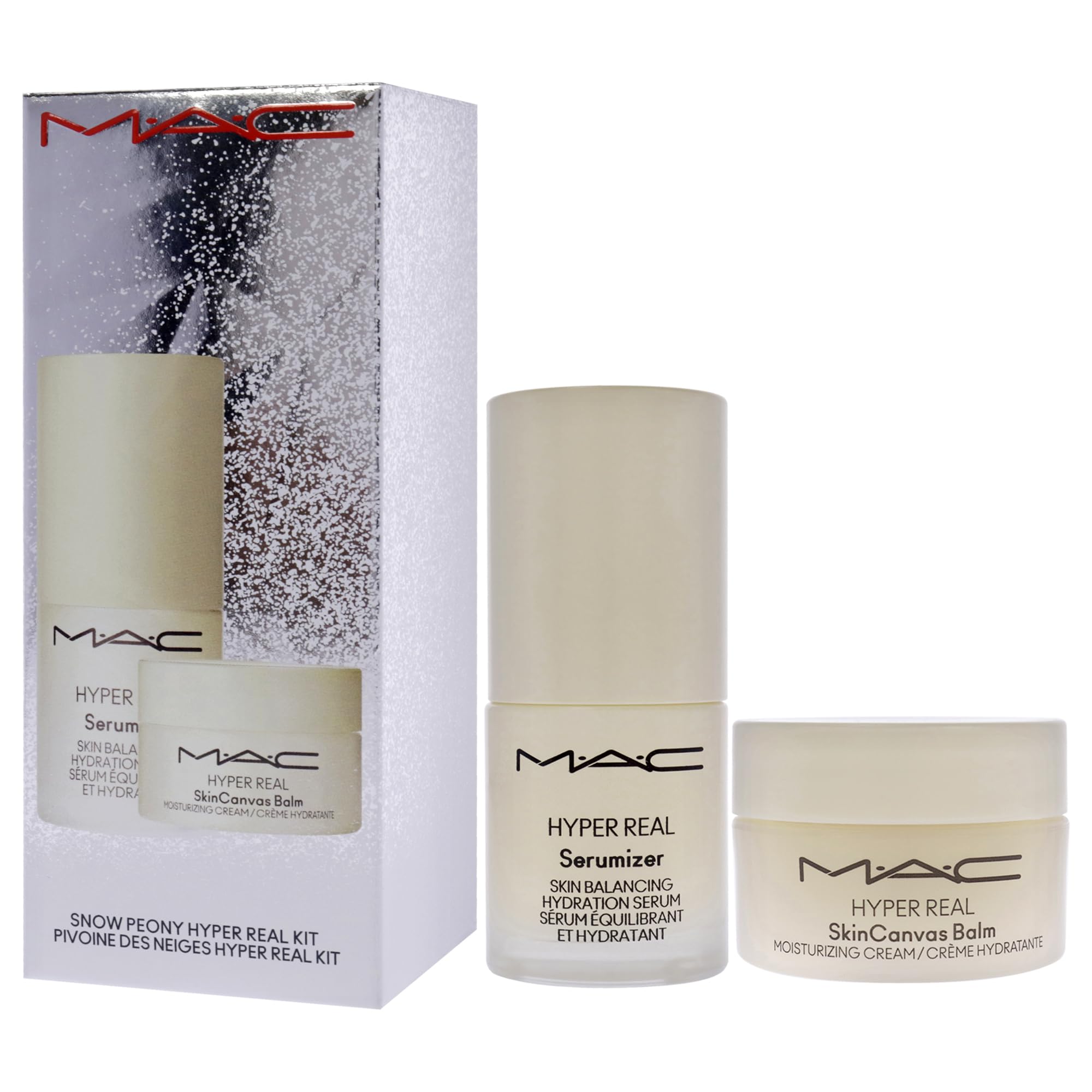 Bizzare Blizzard Snow Peony Hyper Real Kit by MAC for Women - 2 Pc 0.5oz Hyper Real Serum, 0.5oz Hyper Real Cream