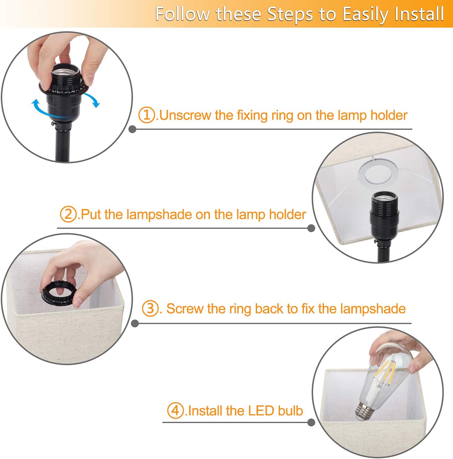 3 Way Dimmable Touch Control Table Lamp, Modern Bedside Desk Lamp with 2 Fast USB Charging Ports 2 AC Outlets, Nightstand Lamp for Bedroom Living Room Office, 60W LED Bulb Included, Black Base: Home Improvement