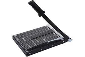 ISDIR Guillotine Paper Cutter 12" with Integrated Pressure Bar – Heavy Duty Metal Base, 12-Sheet Capacity, Magnetic Guide & Safety Guard – Precision Trimmer for Cardstock, Crafts, DIY, Photos & Office