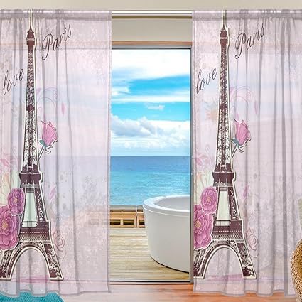 Amazon Com Alaza Cooper Girl Love Paris Sheer Window