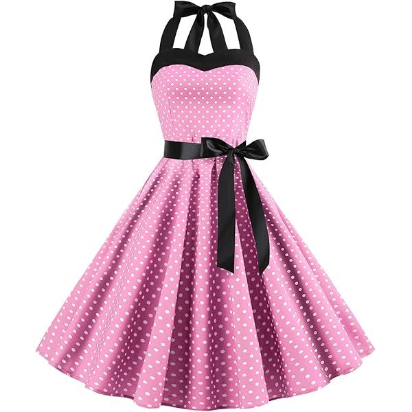 1950s Halter Dresses for Women Vintage Button Lapel Swing Dresses 50s 60s  Purple Pin Up Dresses Audrey Hepburn Rockabilly Dresses with Pockets  Lavender Small at Amazon Women's Clothing store