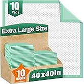 MILDPLUS Disposable Bed Pads 40"X40" Extra Large Pee Pads for Incontinence 140 Gram Heavy Duty Super Absorbent Underpads Waterproof Chucks Pads for Adults, Elderly or Pets [100x100CM, 10pcs]