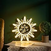 Sun and Moon Neon Led Sign, Sunflower Neon Sign, Boho Style Wall Decor for Bedroom Dorm Living Room Man Cave