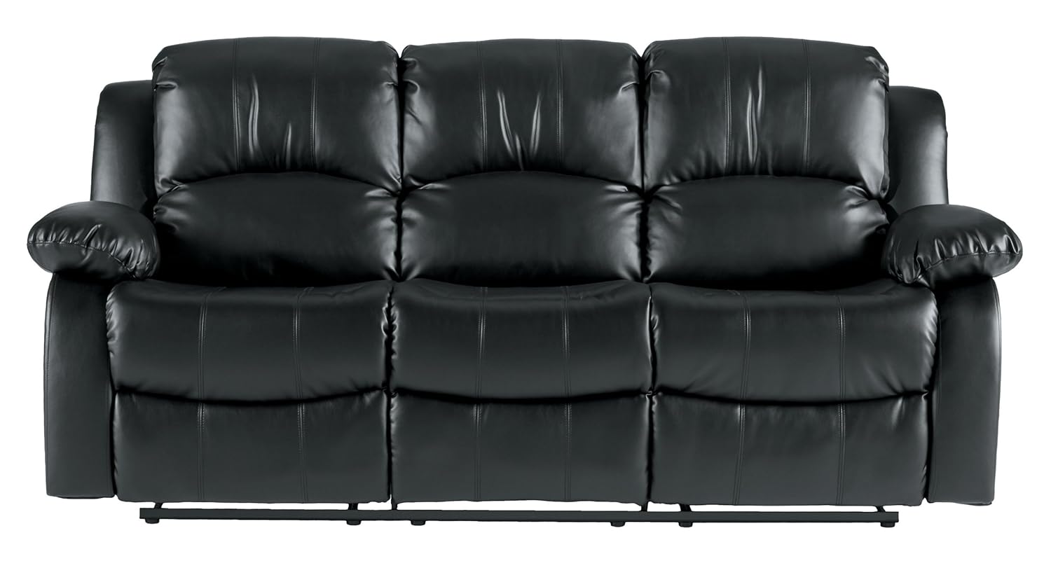 Amazoncom Homelegance Double Reclining Sofa Black Bonded